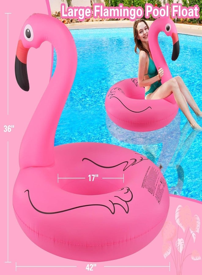 PRETOX Flamingo Inflatable Pool Floats, Pool Tubes Swim Ring Pink Pool Float, 42'' Large Pool Float, Pool Inner Tube Beach Floats for Adults, Blow Up Floaties Water Floaties Pool Raft Lounger Lake - Image 2